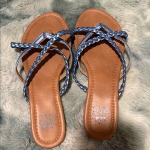 Elegant Blue and Tan Sandals by CLC